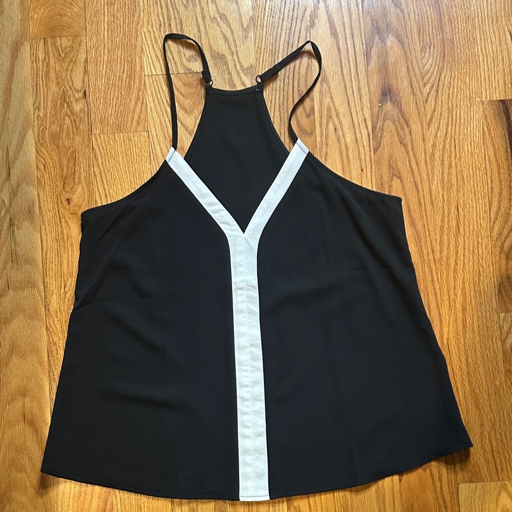 Shein Black and White Contrast Camisole Racerback Top
